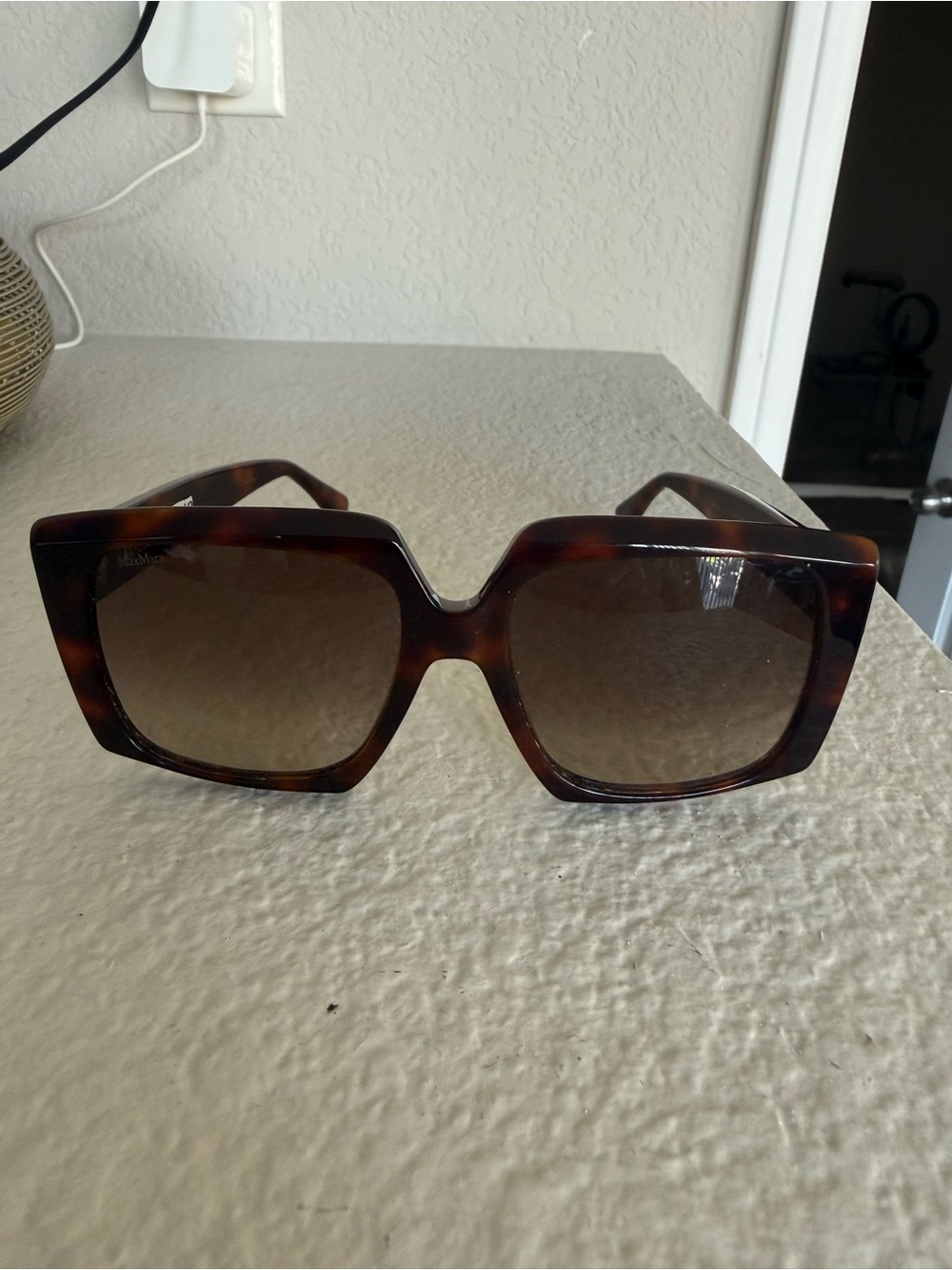 Tortoiseshell Oversized Square Women's Sunglasses Max Mara